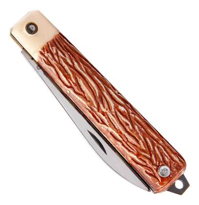 Imagem de Canivete Aço Carbono Ponta Fina Cimo Cabo Acetato Com Trava