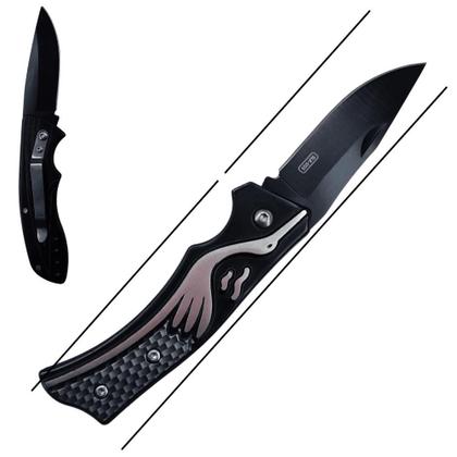 Imagem de Canivete Aço Inoxidável 16cm, Lâmina de 7cm, Compacto e com Clip Para Bolso Prático SLKD55CI