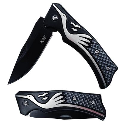 Imagem de Canivete Aço Inoxidável 16cm, Lâmina de 7cm, Compacto e com Clip Para Bolso Prático SLKD55CI