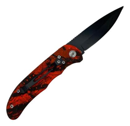 Imagem de Canivete Automático 21cm - Vermelho Camuflado - Com Trava