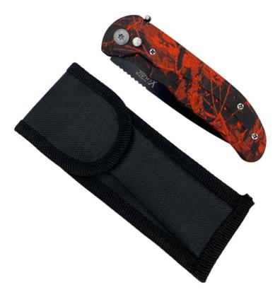 Imagem de Canivete Automático 21cm - Vermelho Camuflado - Com Trava