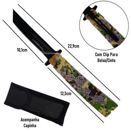 Imagem de Canivete com Lâmina Inox 10,1cm, Trava de Segurança e Capinha SLKD113 SLKD109