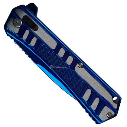 Imagem de Canivete Compacto Inox com Abertura Semiautomática e Trava de Segurança SLKD329