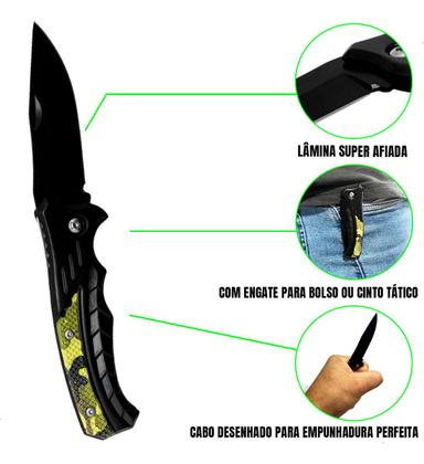 Imagem de Canivete Esportivo Caça Pesca Tatico Militar Retratil Bolso