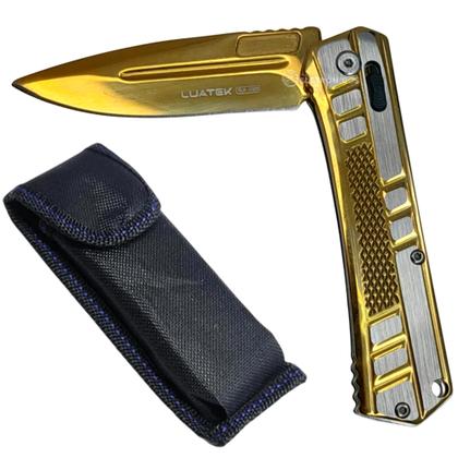 Imagem de Canivete Inox 9cm com Clip, Trava de Pressão e Capinha de Proteção SLKD329