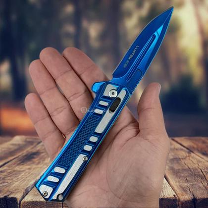 Imagem de Canivete Inox 9cm com Clip, Trava de Pressão e Capinha de Proteção SLKD329