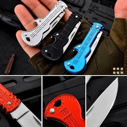 Imagem de Canivete Multifuncional Chaveiro Guitarra com Abridor e Lâmina Dobrável SLKD85