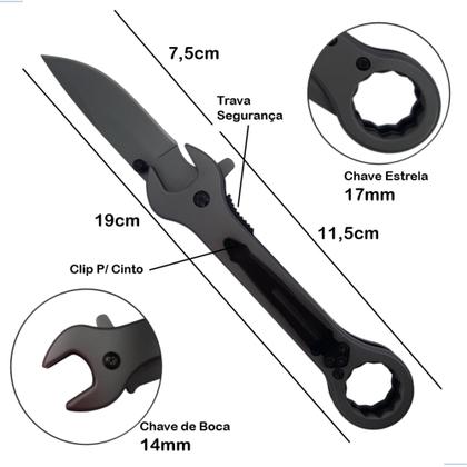 Imagem de Canivete Multifuncional Compacto com Lâmina de 7,5cm e Ferramentas Adicionais P/ Conveniência SLKD72