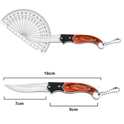 Imagem de Canivete Para Camping E Pesca Com Cabo Em Madeira Compacto e Resistente XV3093 XV3094