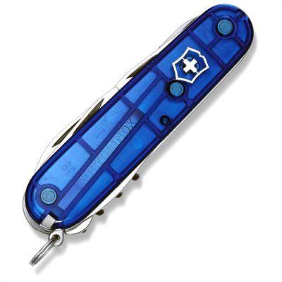 Imagem de Canivete Suíço Huntsman Victorinox Azul Translúcido 15 funções Original 1.3713.T2