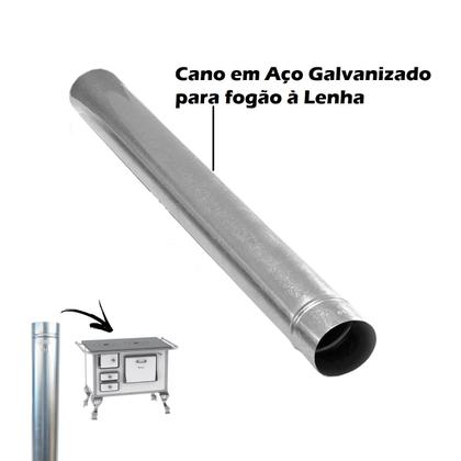 Imagem de Cano 50cm Em Aço Galvanizado 110mm Para Chaminé Fogão à Lenha Lareira - N1 AMZ