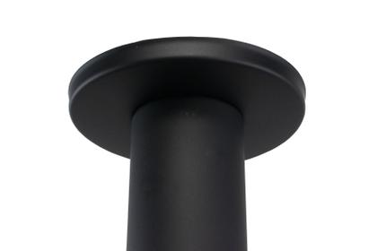 Imagem de Cano Braço Suporte Tubo Redondo de Teto Preto Fosco 10 cm