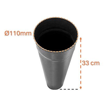 Imagem de Cano Para Chaminé Fogão a Lenha Galvanizado 33cm 110mm - 1817 Hedlund