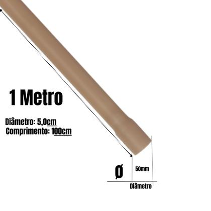 Imagem de Cano Tubo Pvc Soldável Marrom 50mm 1 Metro Hidráulico