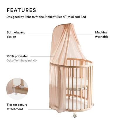 Imagem de Canopy Stokke Sleepi da Pehr V3 Blush para Sleepi Mini & Bed