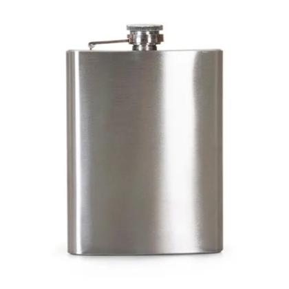 Imagem de Cantil De Bolso Em Aço Inox Com Tampa Porta Bebidas 200ml