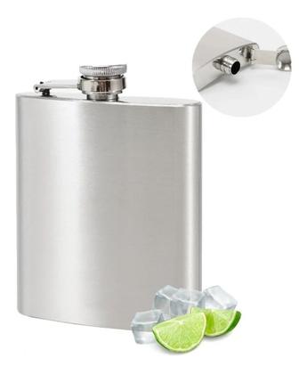 Imagem de Cantil Porta Bebida De Bolso 235ml Inox 8oz Whisky Vodka Luxo