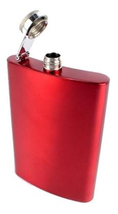 Imagem de Cantil Porta Bebida De Bolso Vermelho 260Ml Whisky Vodka Fg