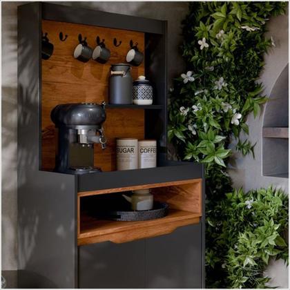 Imagem de Cantinho do Café Aparador Buffet Flow Preto Freijó - EJ Móveis