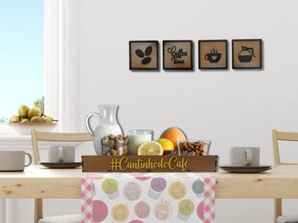 Imagem de Cantinho Do Café Bandeja Com 4 Quadrinhos Decorativos
