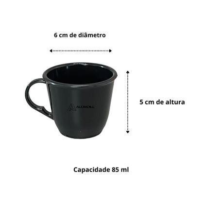Imagem de Cantinho do Café Bandeja com 6 Xicaras em Acrilico Preto Chá Kit Conjunto Jogo