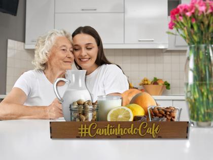 Imagem de Cantinho Do Café Bandeja Decorativa Porta Copos Xicaras