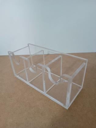 Imagem de Cantinho do café com bandeja em madeira com divisórias com espelho sobreposto 4 organizadores