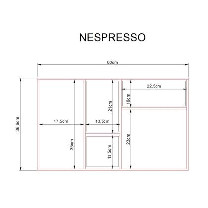 Imagem de Cantinho do café com bandeja em madeira com divisórias com espelho sobreposto 4 organizadores