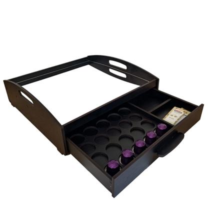 Imagem de Cantinho do café com gaveta porta capsulas + espelho sobreposto cor nero rust