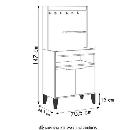 Imagem de Cantinho Do Café Flow Off White/Freijó - EJ Móveis
