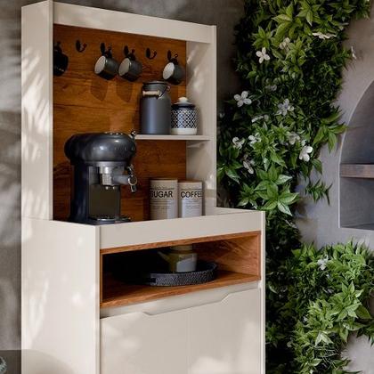 Imagem de Cantinho Do Café Flow Off White/Freijó - EJ Móveis