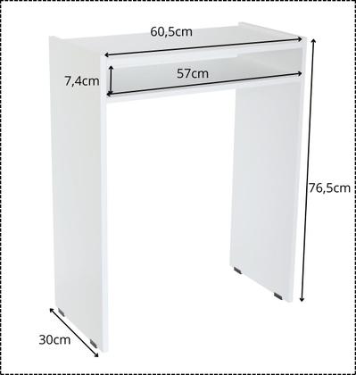 Imagem de Cantinho Do Café Mesa De Apoio Aparador Com Prateleira Recepção Branco Cód.702