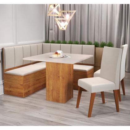 Imagem de Canto Alemão com Baú Londres com 2 Cadeiras Milão Viero