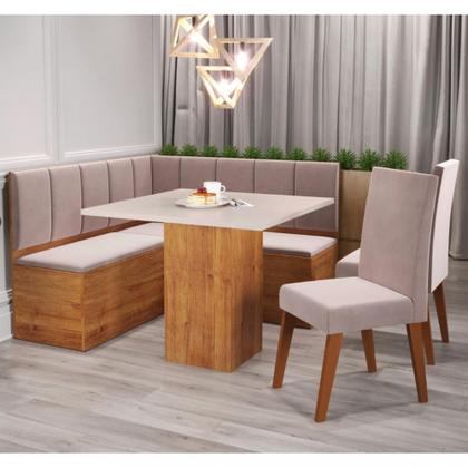 Imagem de Canto Alemão com Baú Londres com 2 Cadeiras Milão Viero