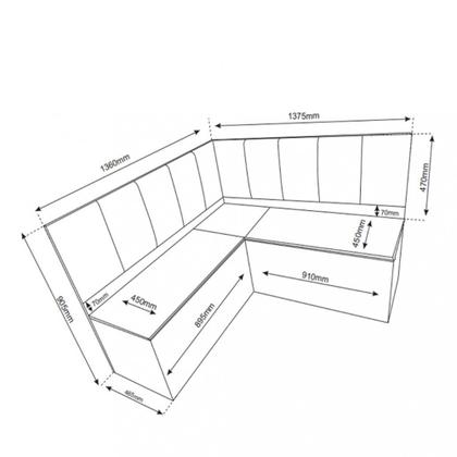 Imagem de Canto Alemão com Baú Londres com 2 Cadeiras Milão Viero