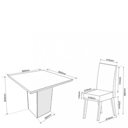 Imagem de Canto Alemão com Baú Londres com 2 Cadeiras Milão Viero