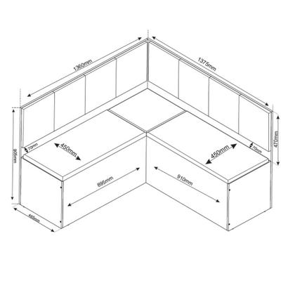 Imagem de Canto Alemão com Baú Syrah com 2 Cadeiras Milão Viero