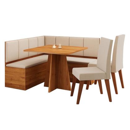 Imagem de Canto Alemão com Baú Syrah com 2 Cadeiras Milão Viero