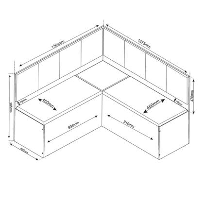 Imagem de Canto Alemão com Baú Syrah com tampo de Vidro com 2 Cadeiras Milão Viero