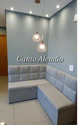 Imagem de Canto Alemão em L Baú Com Encosto Captone Suede 1,30x130x45 cor:areia