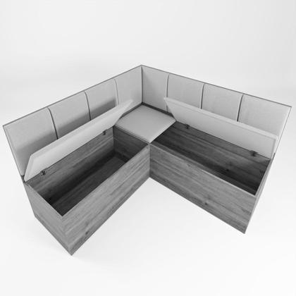 Imagem de Canto Alemão Nigro com 2 Cadeiras Mel/Cinza Brilho/Veludo Grafite - Viero Móveis