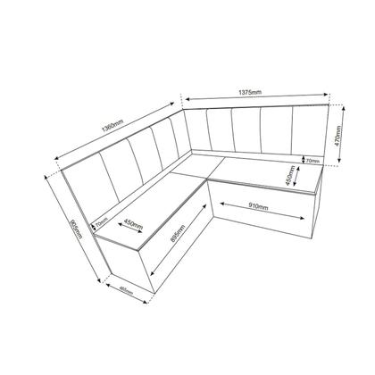 Imagem de Canto Baú Nova York com 1 Mesa Redonda e 2 Cadeiras Dalas
