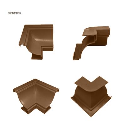 Imagem de Canto/Quina Interno p/ acabamento em Moldura Forro PVC, kit 10 unid. cor Mogno