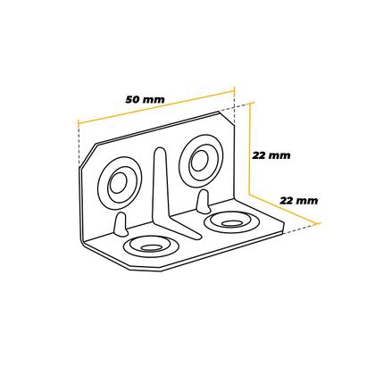 Imagem de Cantoneira 22 X 22 X 50 Mm Aço Zincado 4 Furos