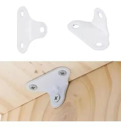 Imagem de Cantoneira Branca Overtime 3 Furos Para Fixação De Moveis Kit Com 25 Unidades