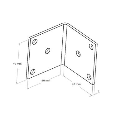 Imagem de Cantoneira Chapa L 40 X 40 Mm Com 6 Furos Zinco Branco