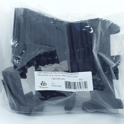 Imagem de Cantoneira De Proteção Para Moveis Regulável 62 A 115 Mm Preta (Kit C/30)