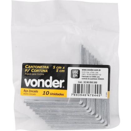 Imagem de Cantoneira p/ cortina 04x04cm zincado cce0044 c/ 4 pç Vonder