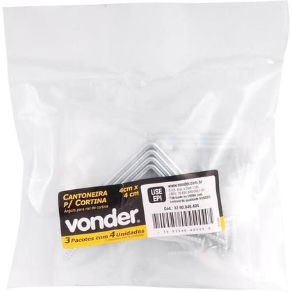 Imagem de Cantoneira p/ cortina 04x04cm zincado cce0044 c/ 4 pç Vonder