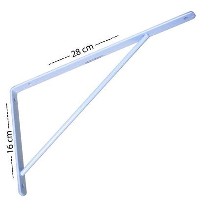 Imagem de Cantoneira Reforçada Soldada Branca 30 CM Kit com 4 Unidades